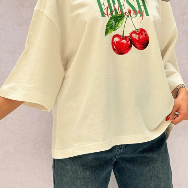 تیشرت باکسی زنانه Fresh Cherry