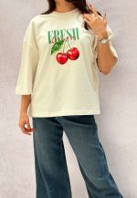 تیشرت باکسی زنانه Fresh Cherry - Image 2
